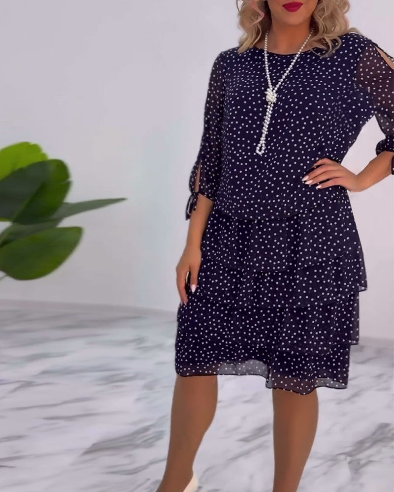 Vera™ | Elegant Dress with Ruffles and Dots