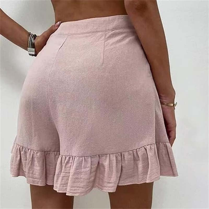 Kissha™ - Wide Shorts with Ruffle Edges