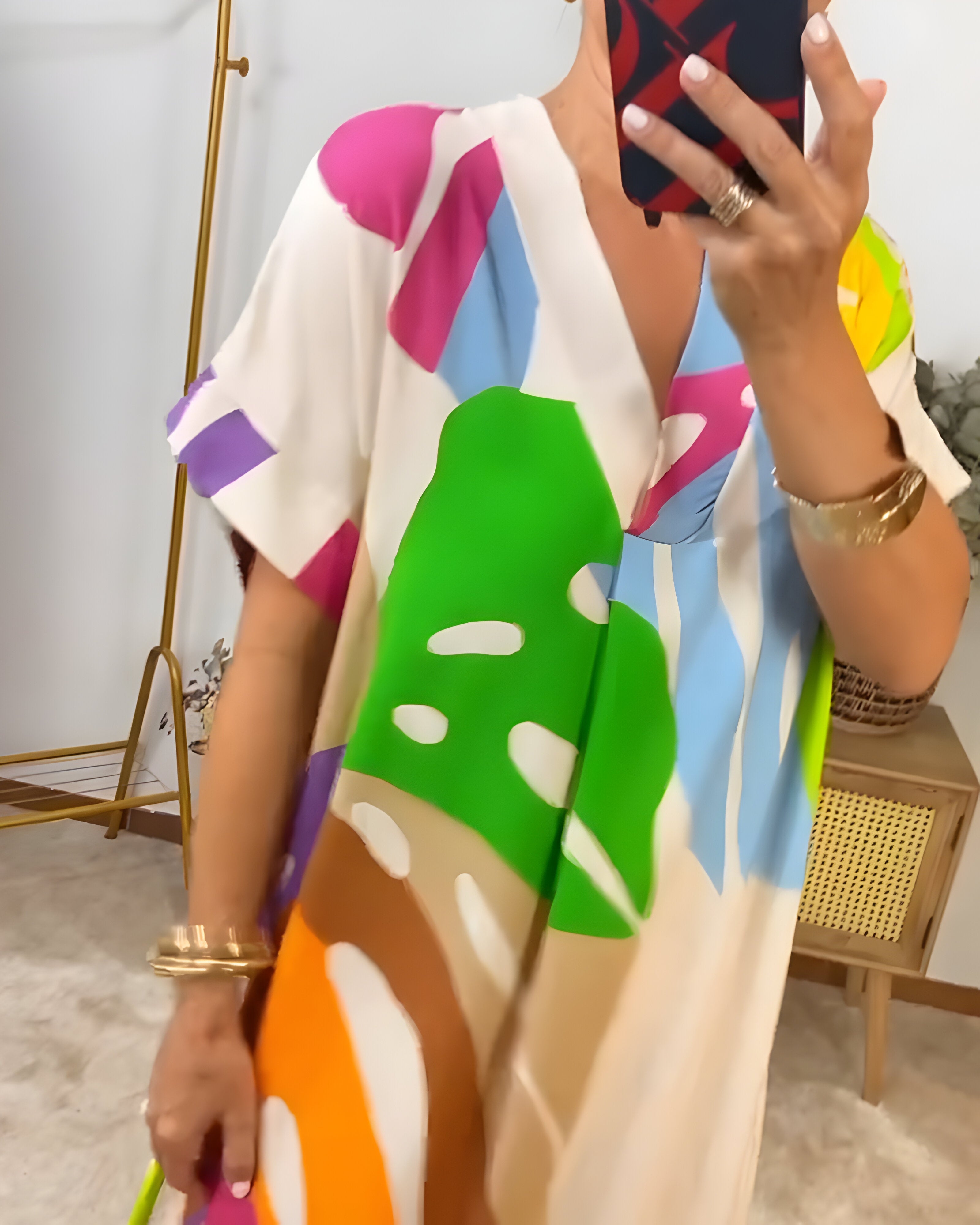 Roos™ | Daily Dress with Colorful Leaf Print