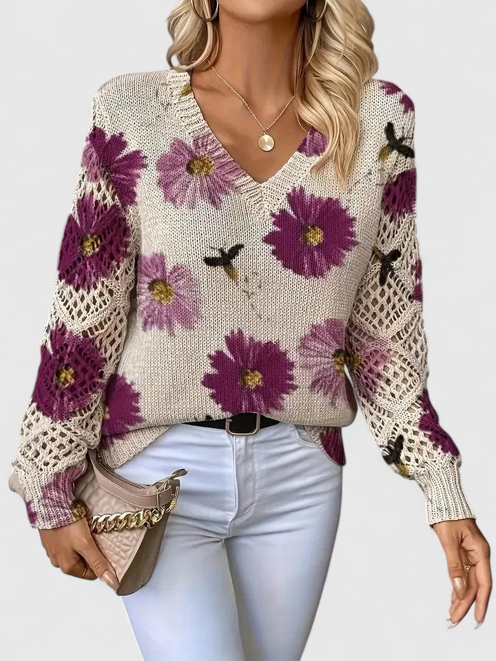 Alma | Elegant Sweater with Floral Design