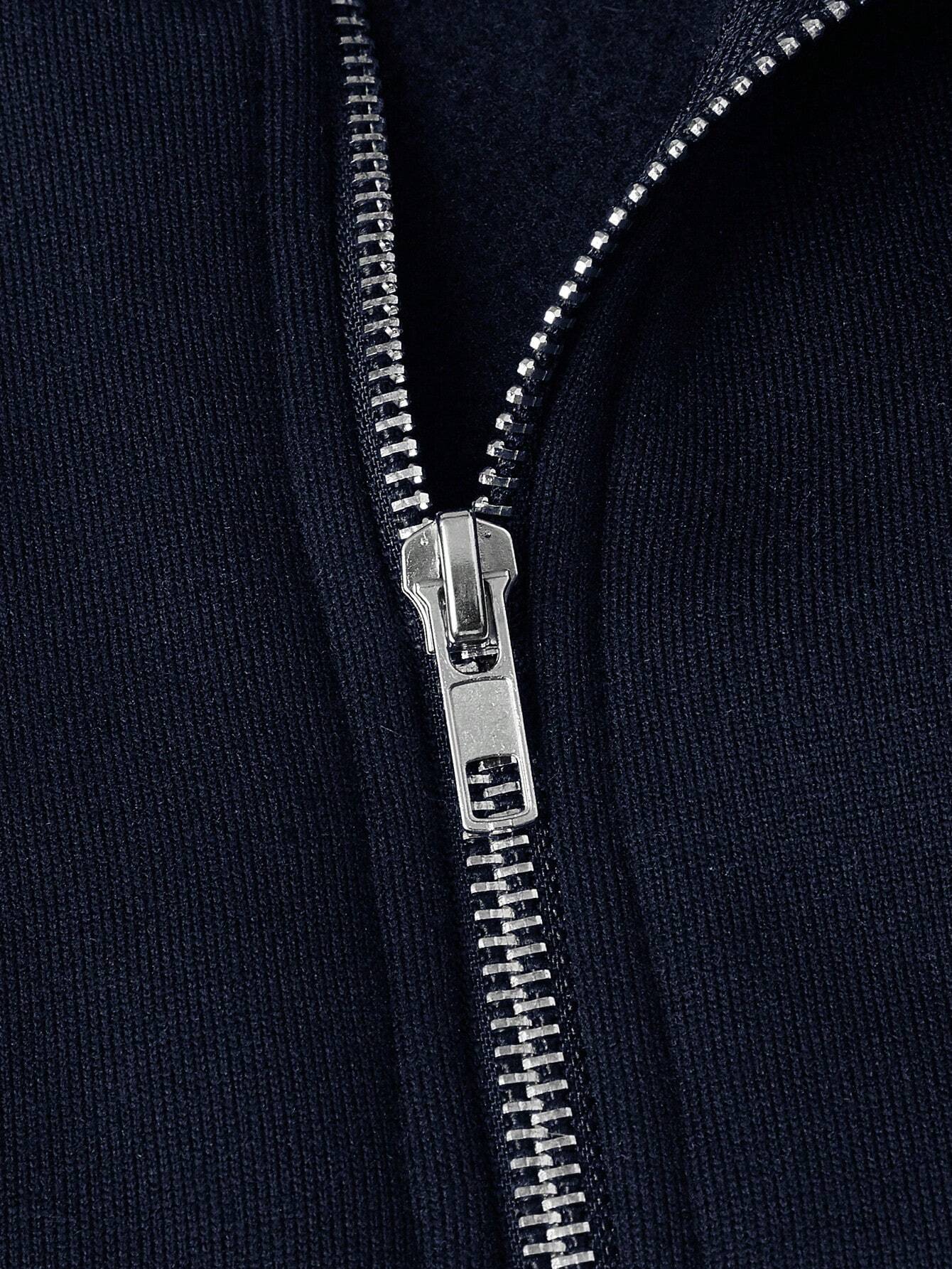 Zip-up with half zipper