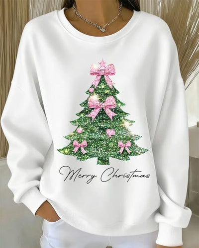 Holly Grace Sweater | Round Neck Long Sleeve Christmas Print