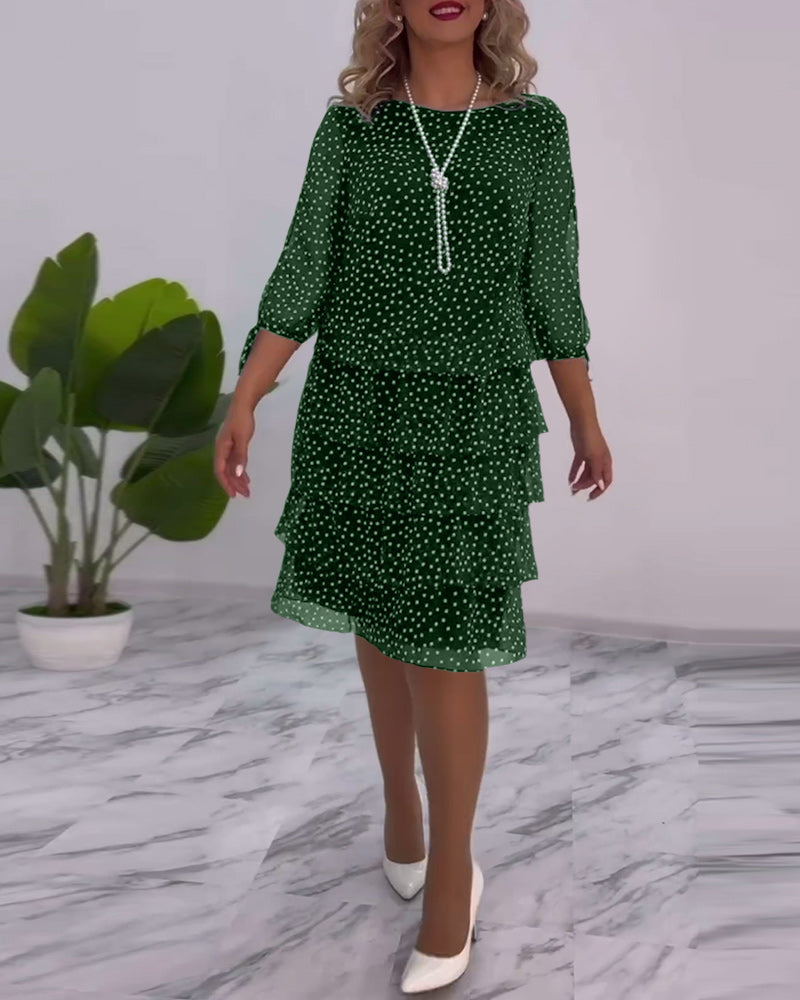 Vera™ | Elegant Dress with Ruffles and Dots
