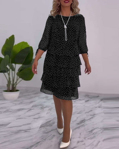Vera™ | Elegant Dress with Ruffles and Dots