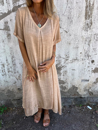 Relaxed V-Neck Dress