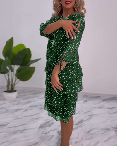 Vera™ | Elegant Dress with Ruffles and Dots
