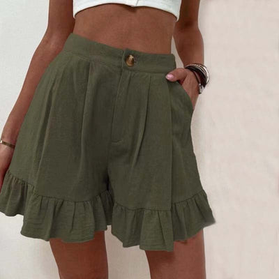 Kissha™ - Wide Shorts with Ruffle Edges