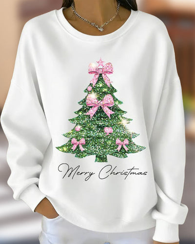 Holly Grace Sweater | Round Neck Long Sleeve Christmas Print