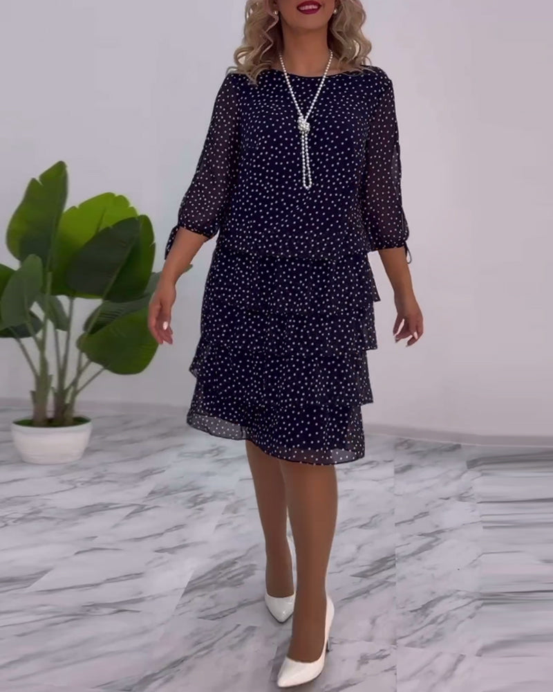 Vera™ | Elegant Dress with Ruffles and Dots