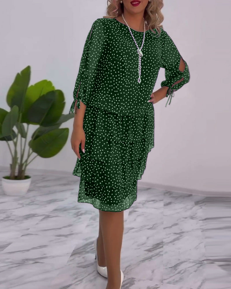 Vera™ | Elegant Dress with Ruffles and Dots