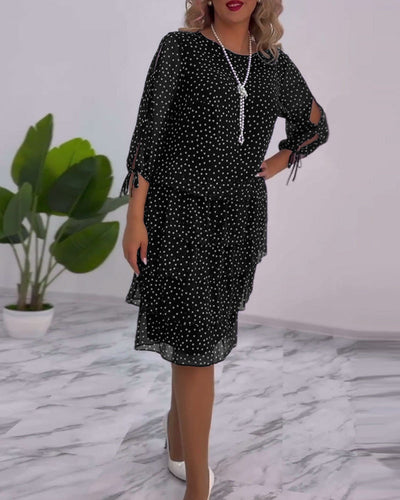 Vera™ | Elegant Dress with Ruffles and Dots