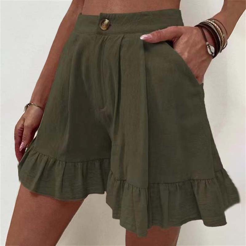 Kissha™ - Wide Shorts with Ruffle Edges