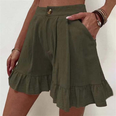 Kissha™ - Wide Shorts with Ruffle Edges