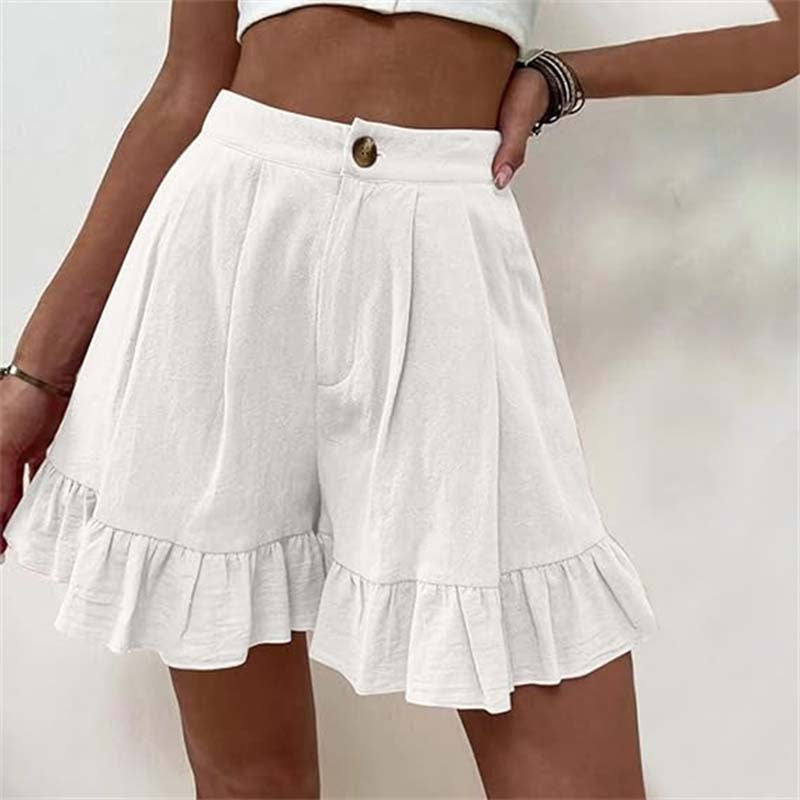 Kissha™ - Wide Shorts with Ruffle Edges