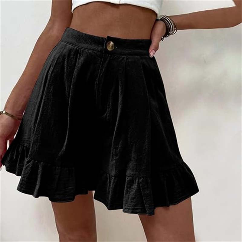 Kissha™ - Wide Shorts with Ruffle Edges