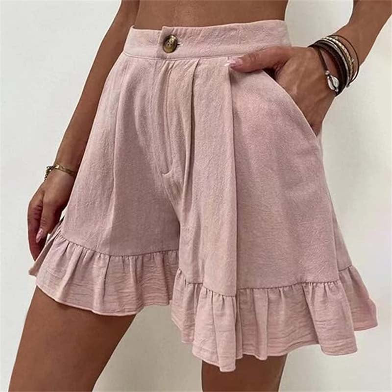 Kissha™ - Wide Shorts with Ruffle Edges