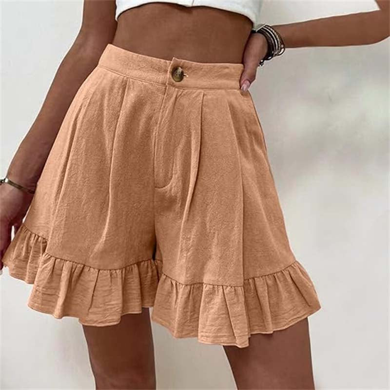 Kissha™ - Wide Shorts with Ruffle Edges