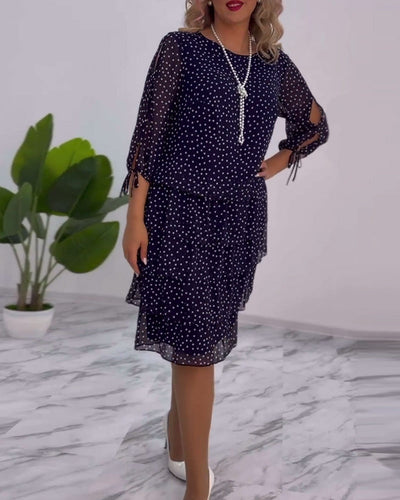 Vera™ | Elegant Dress with Ruffles and Dots