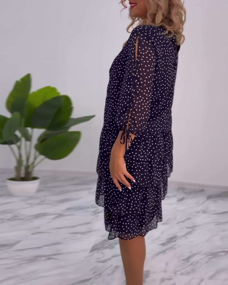 Vera™ | Elegant Dress with Ruffles and Dots