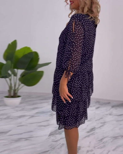 Vera™ | Elegant Dress with Ruffles and Dots