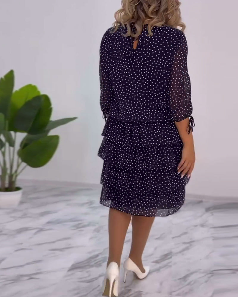 Vera™ | Elegant Dress with Ruffles and Dots