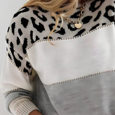 Cheyenne | Casual Sweater with Leopard Print