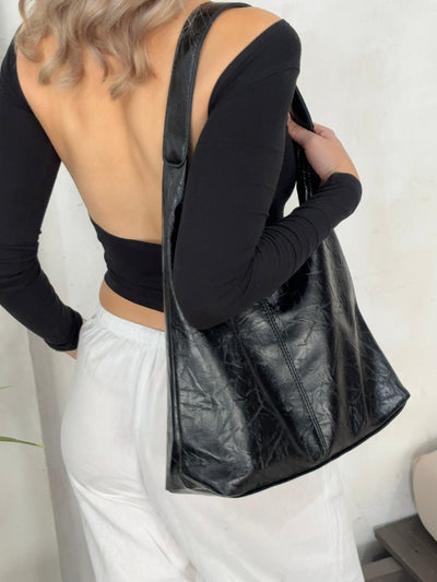 Jytte | Chic Black Hobo Bag