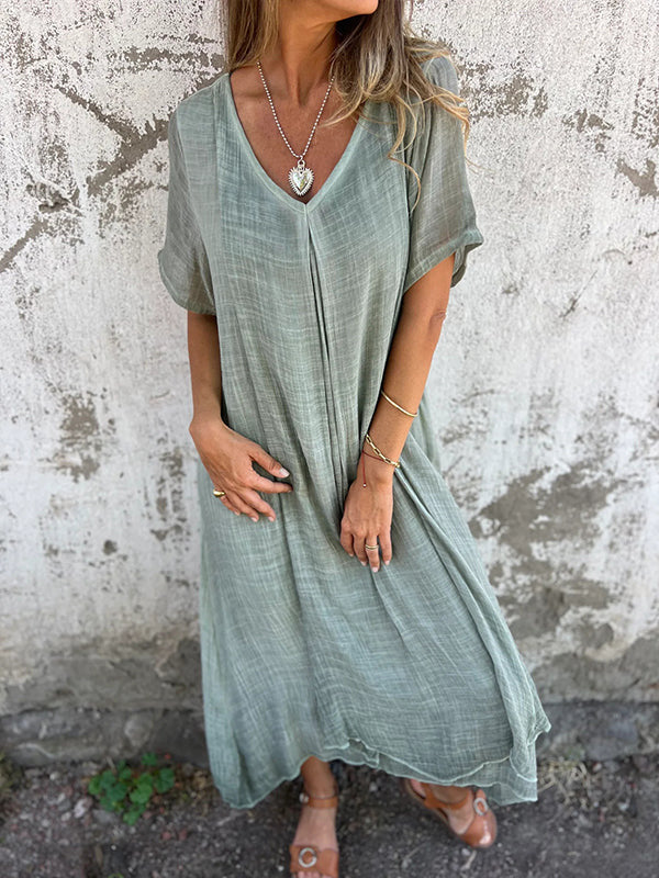 Relaxed V-Neck Dress