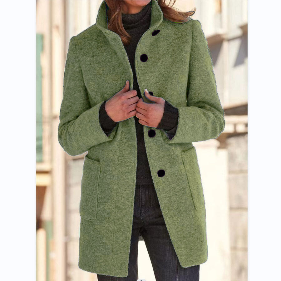 Sofia™ | Elegant Long Coat with Buttons