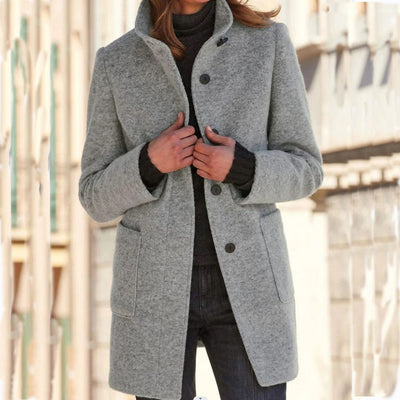 Sofia™ | Elegant Long Coat with Buttons