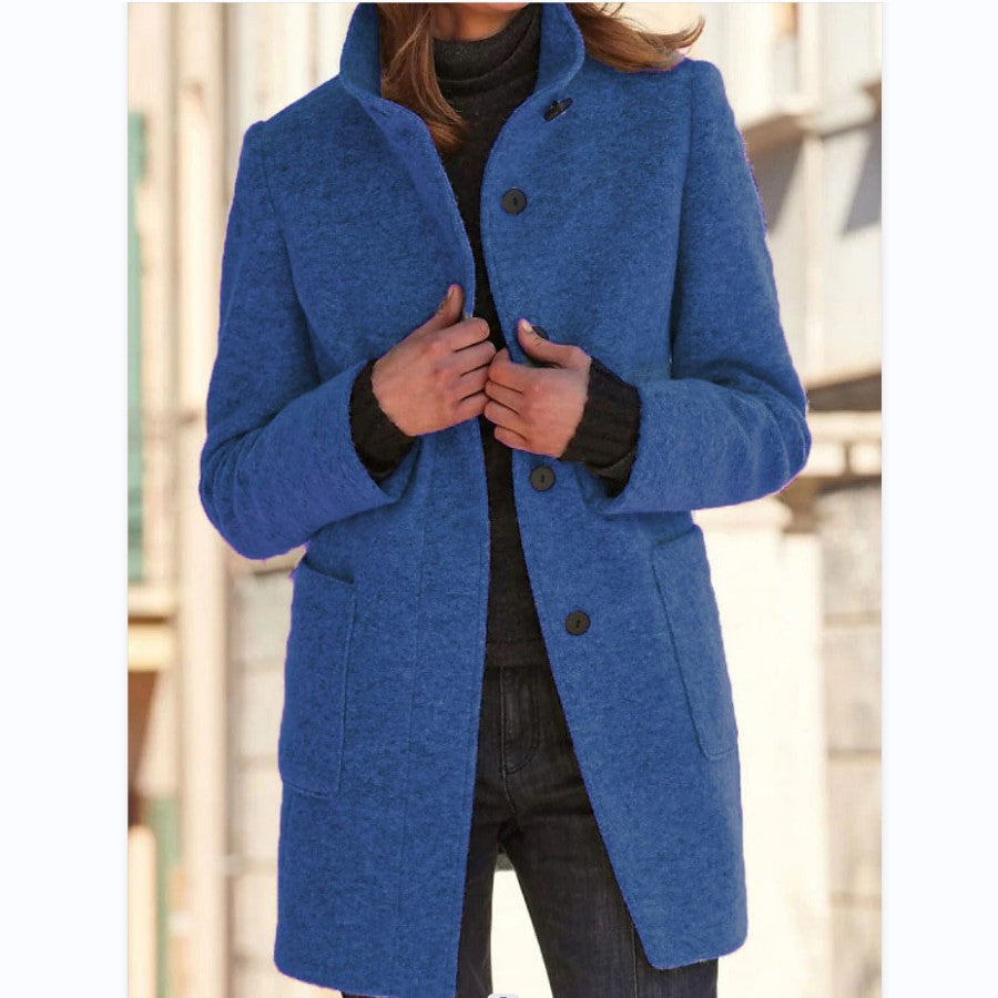 Sofia™ | Elegant Long Coat with Buttons