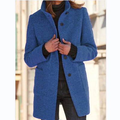 Sofia™ | Elegant Long Coat with Buttons