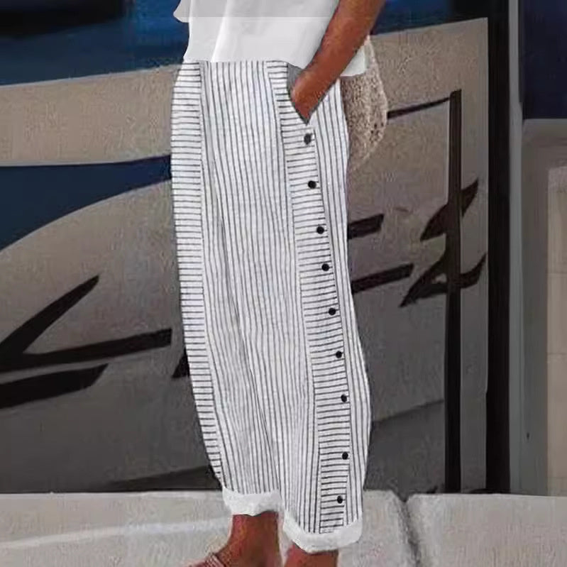 Sera™ - Drawstring and Button Pants