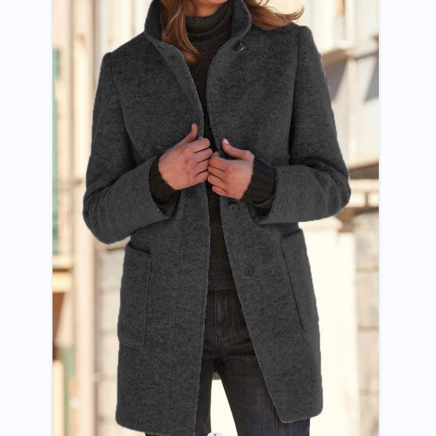 Sofia™ | Elegant Long Coat with Buttons