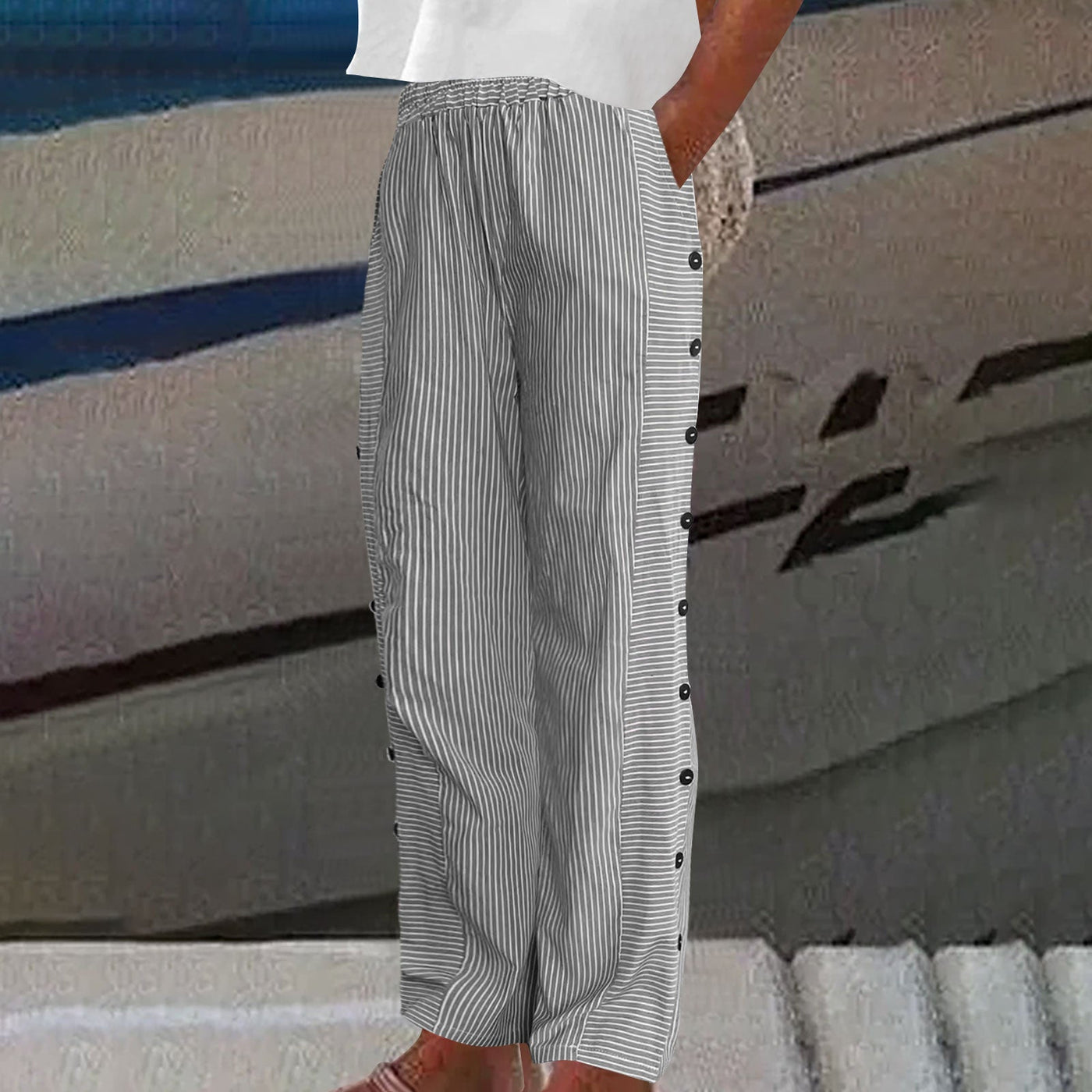 Sera™ - Drawstring and Button Pants