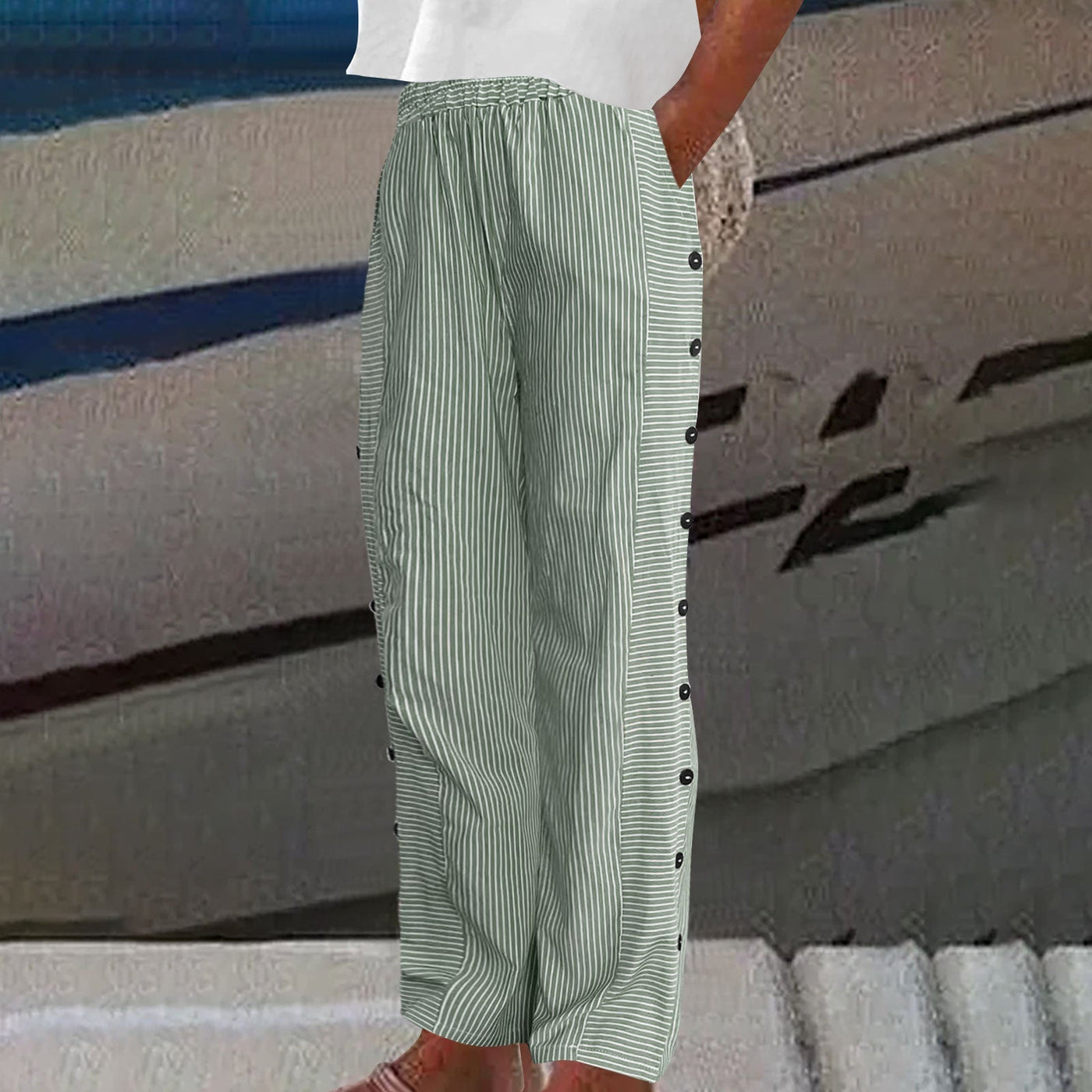Sera™ - Drawstring and Button Pants