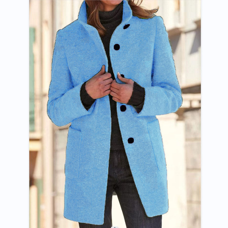 Sofia™ | Elegant Long Coat with Buttons