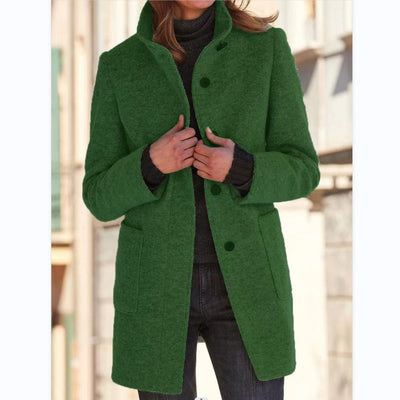 Sofia™ | Elegant Long Coat with Buttons