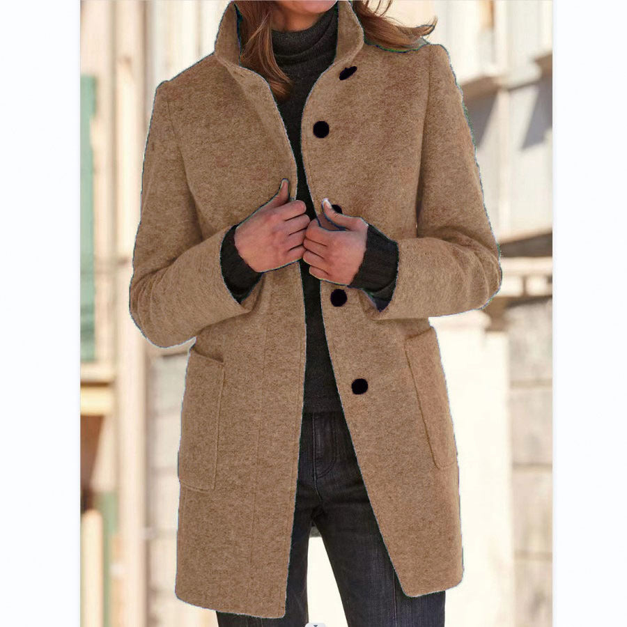 Sofia™ | Elegant Long Coat with Buttons