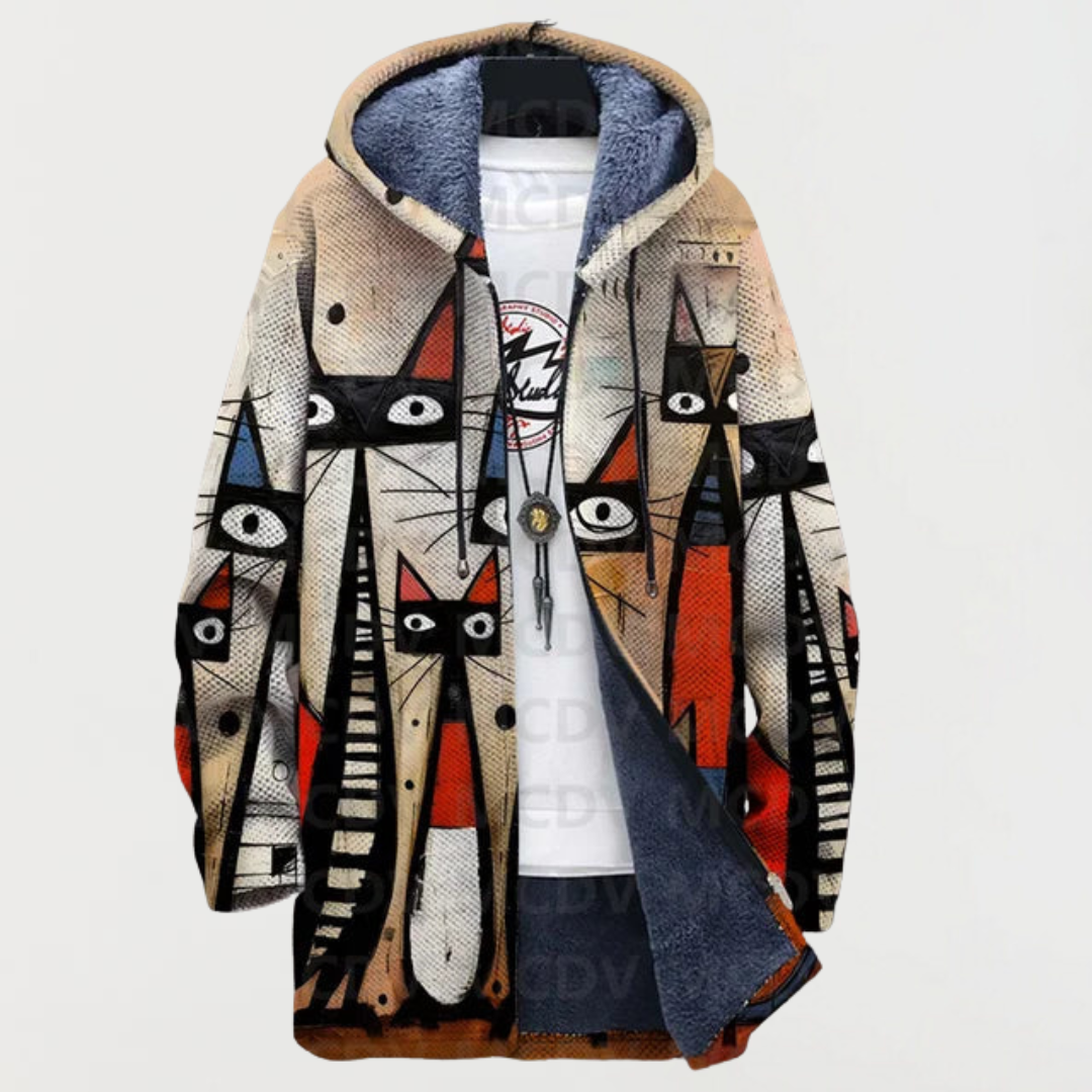 Cleo | Cat Abstract Hoodie