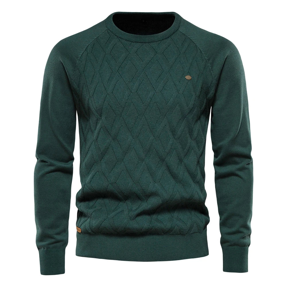 Men's Sweater with Check Design