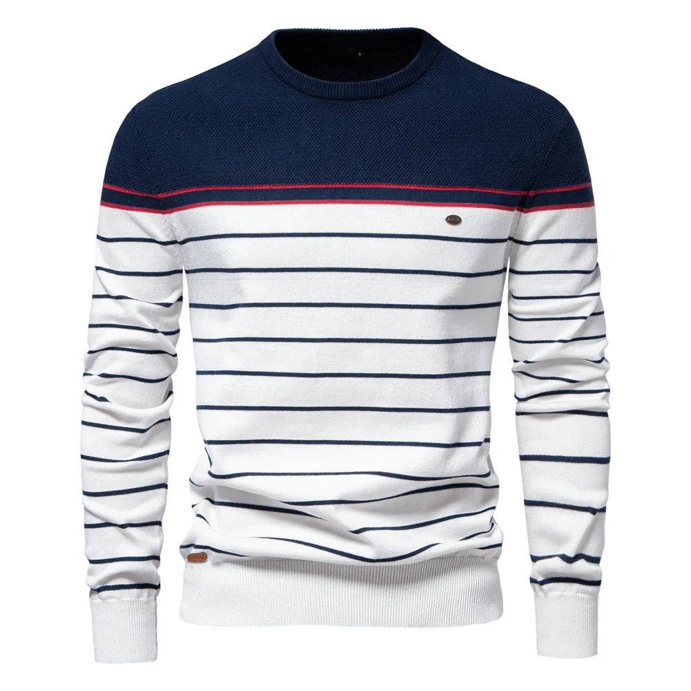 Men's Sweater with Stripe Design