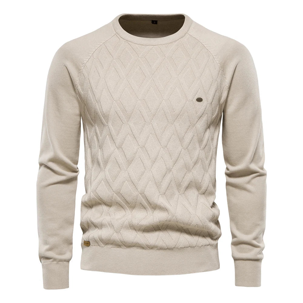 Men's Sweater with Check Design