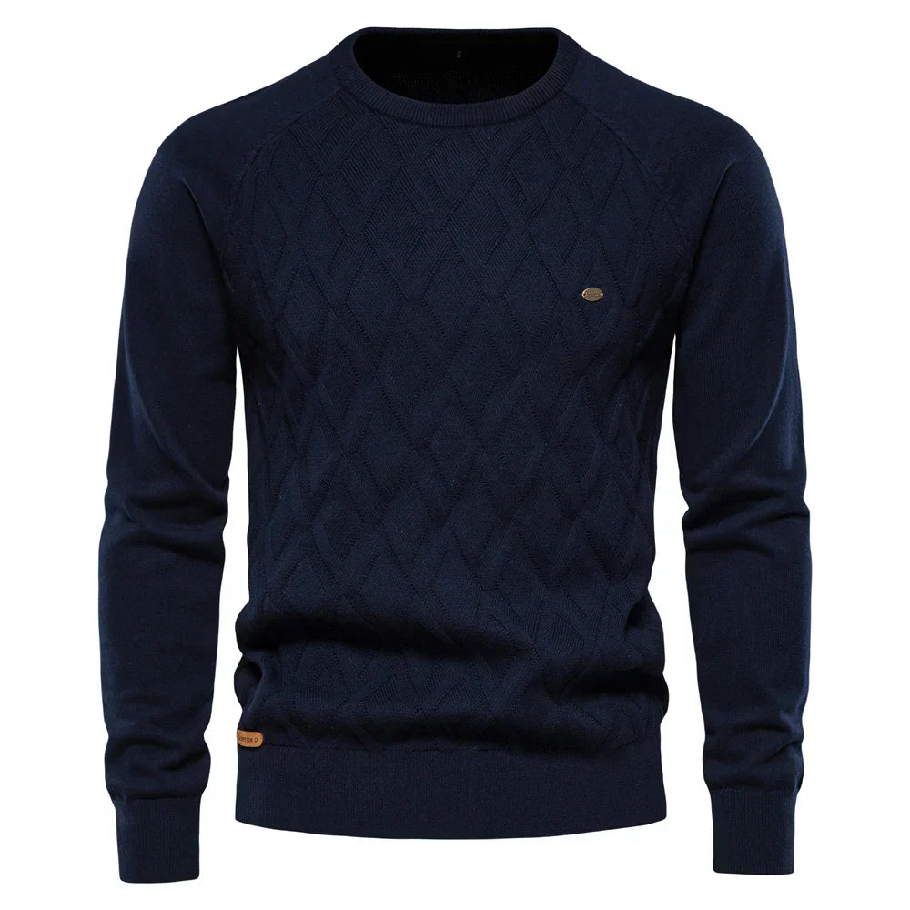 Men's Sweater with Check Design