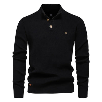 Men's Sweater with Button Design