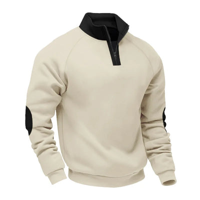 American men's autumn winter heavy plush loose casual hoodie long sleeve polo jacket