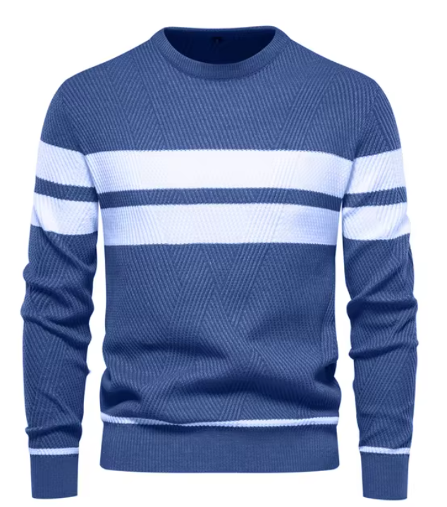 Sophisticated Herringbone Pattern Men's Sweater