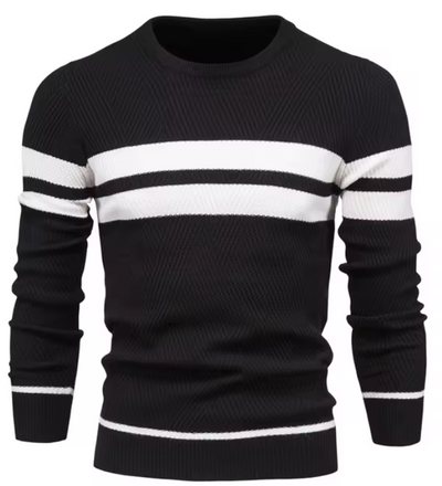 Sophisticated Herringbone Pattern Men's Sweater