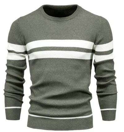 Sophisticated Herringbone Pattern Men's Sweater