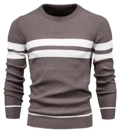 Sophisticated Herringbone Pattern Men's Sweater